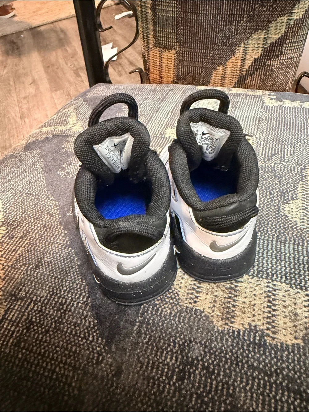 Nike Kids White & Black Athletic Sneakers with Light Blue Accents